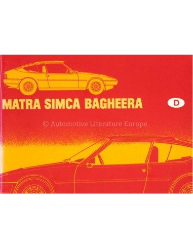1978 MATRA SIMCA BAGHEERA OWNERS MANUAL GERMAN