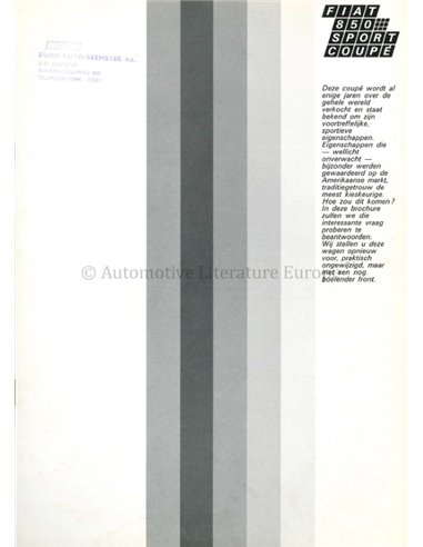 1970 FIAT 850 SPORT COUPÉ PROSPEKT NIEDERLÄNDISCH