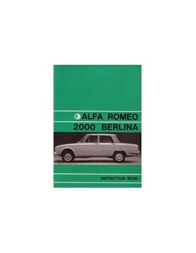 1971 ALFA ROMEO 2000 BERLINA INSTRUCTIEBOEKJE ENGELS