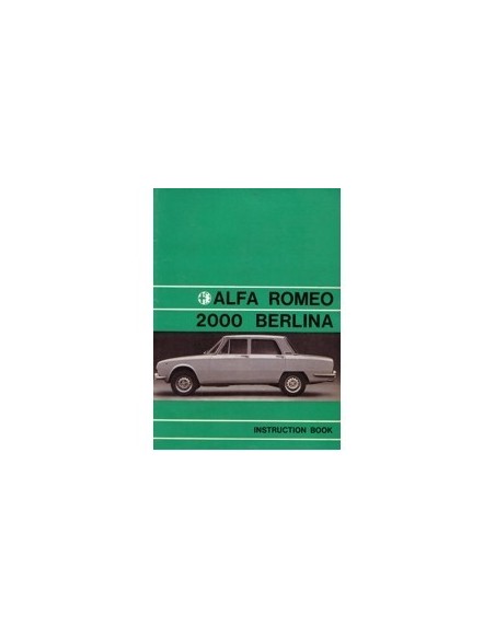 1971 ALFA ROMEO 2000 BERLINA INSTRUCTIEBOEKJE ENGELS