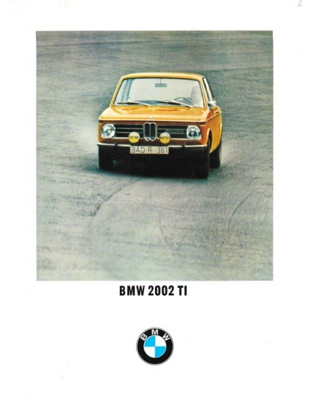 1969 BMW 2002 TI BROCHURE NEDERLANDS