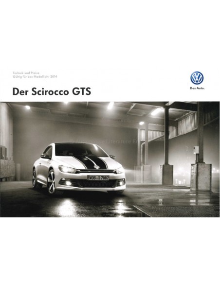 2013 VOLKSWAGEN SCIROCCO GTS BROCHURE GERMAN
