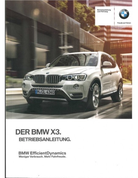 2016 BMW X3 OWNERS MANUAL GERMAN