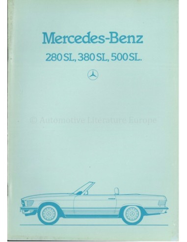 1983 MERCEDES BENZ SL BROCHURE ENGELS