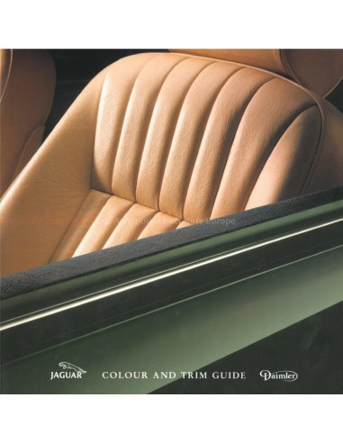 1992 JAGUAR XJS LAK- EN INTERIEURKLEUREN BROCHURE ENGELS