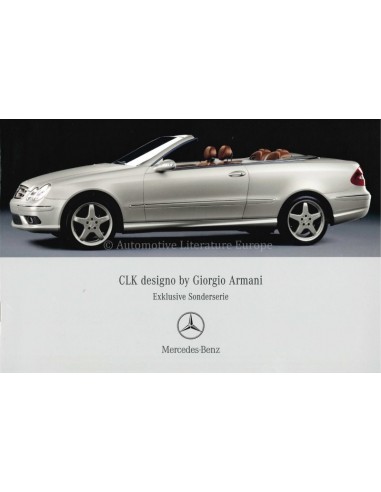 2004 MERCEDES BENZ CLK CABRIOLET DESIGNO BY GIORGIO ARMANI BROCHURE DUITS