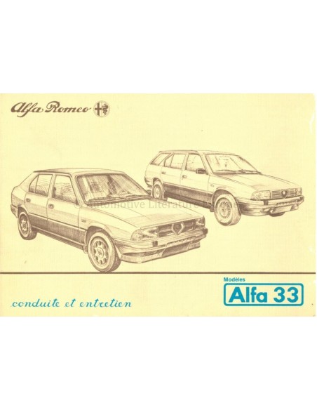1986 ALFA ROMEO 33 OWNERS MANUAL FRENCH
