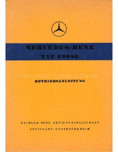 1958 MERCEDES BENZ TYP 220 SE BETRIEBSANLEITUNG DEUTSCH