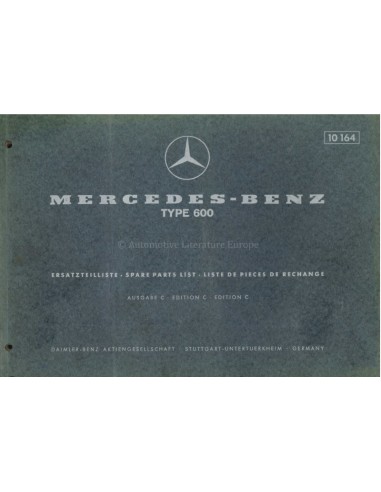 1970 MERCEDES BENZ 600 SPARE PARTSLIST GERMAN ENGLISH FRENCH
