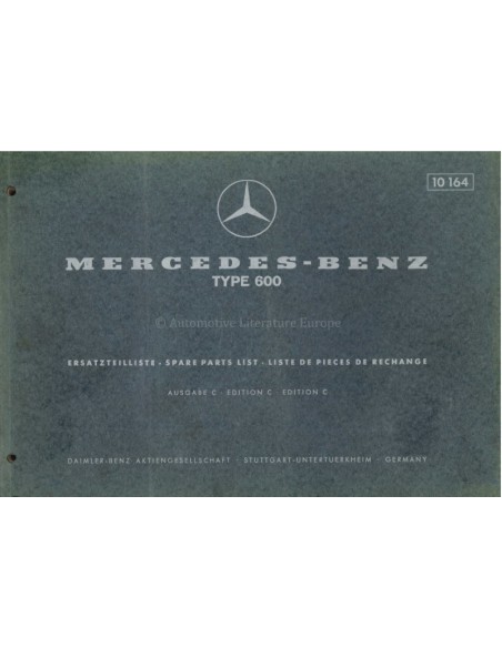 1970 MERCEDES BENZ 600 ERSATZTEILLISTE DEUTSCH ENGLISCH FRANZÖSISCH