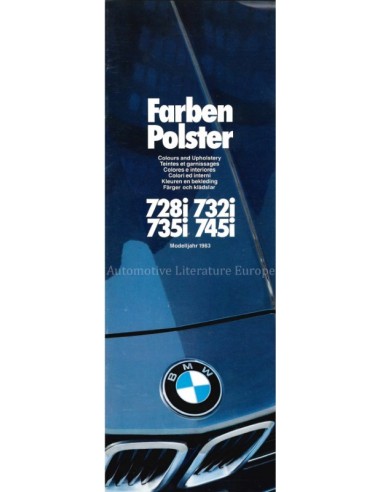 1983 BMW 7 SERIE COLOUR AND UPHOLSTERY BROCHURE