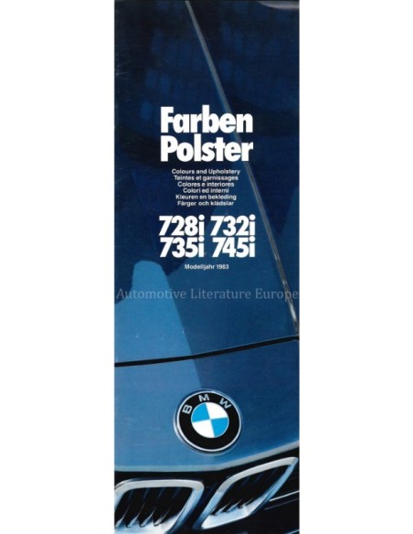 1983 BMW 7 SERIE COLOUR AND UPHOLSTERY BROCHURE