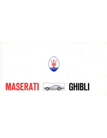 1969 MASERATI GHIBLI BROCHURE 'SCHAARS'