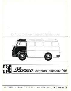 1966 ALFA ROMEO ROMEO BENZINE INSTRUCTIEBOEKJE ITALIAANS 2