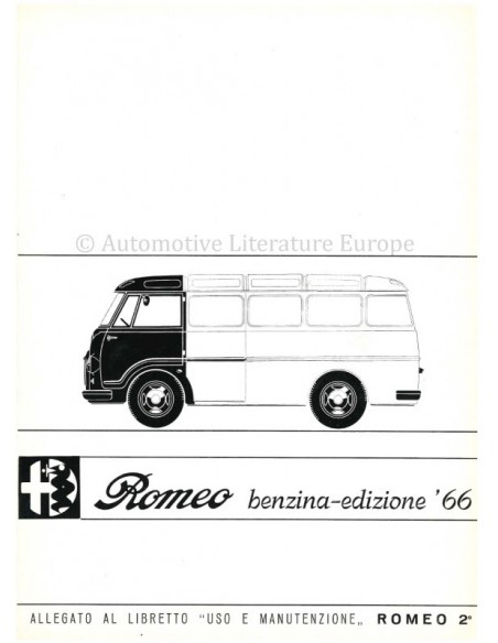 1966 ALFA ROMEO ROMEO BENZIN BETRIEBSANLEITUNG ITALIENISCH