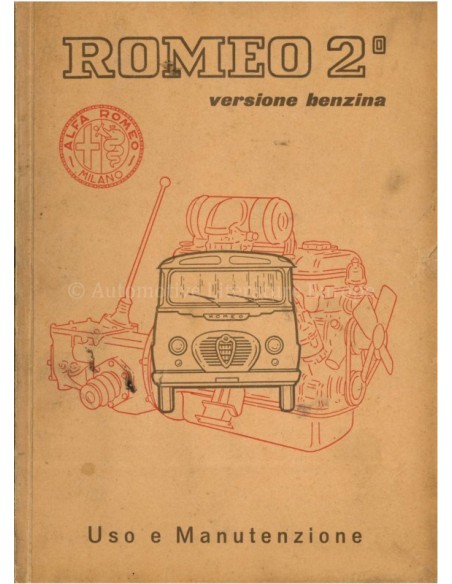 1958 ALFA ROMEO ROMEO BENZINE INSTRUCTIEBOEKJE ITALIAANS