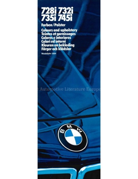 1984 BMW 7 SERIE COLOUR AND UPHOLSTERY BROCHURE
