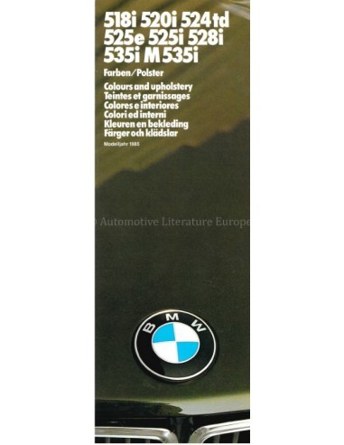 1985 BMW 5 SERIES COLOUR AND UPHOLSTERY BROCHURE