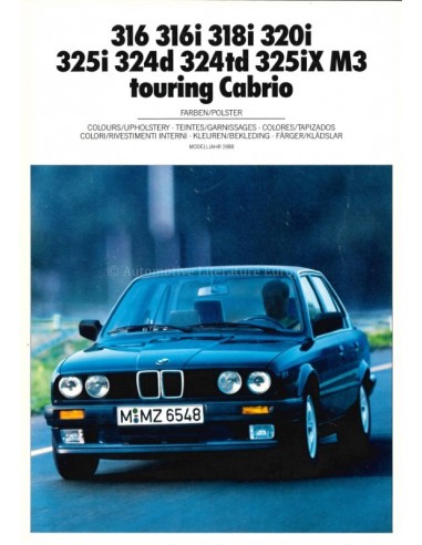 1988 BMW 3 SERIE KLEUREN EN BEKLEDING...