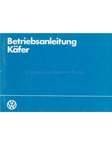 1983 VOLKSWAGEN KAFER 1200 BETRIEBSANLEITUNG DEUTSCH