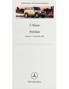 2001 MERCEDES BENZ G CLASS HARDCOVER BROCHURE ENGLISH 2