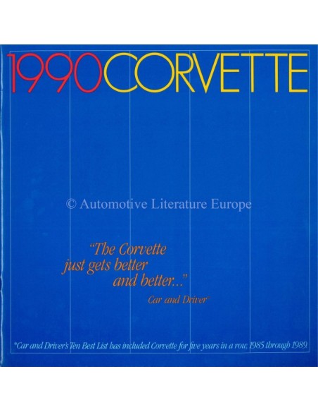 1990 CHEVROLET CORVETTE VIP BROCHURE ENGLISH (USA)
