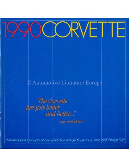 1990 CHEVROLET CORVETTE BROCHURE ENGELS (USA)
