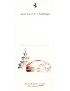 1999 TUTTE LE FERRARI A VALLELUNGA MENU KAART