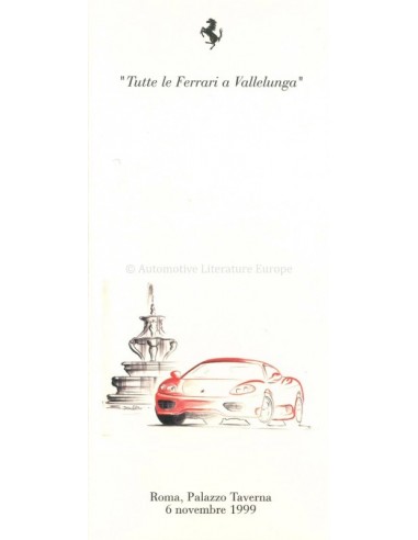 1999 TUTTE LE FERRARI A VALLELUNGA MENU KAART