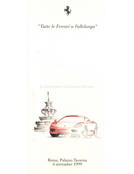 1999 TUTTE LE FERRARI A VALLELUNGA MENU KAART