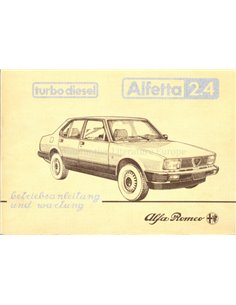 1983 ALFA ROMEO ALFETTA 2.4 TURBO DIESEL BETRIEBSANLEITUNG DEUTSCH