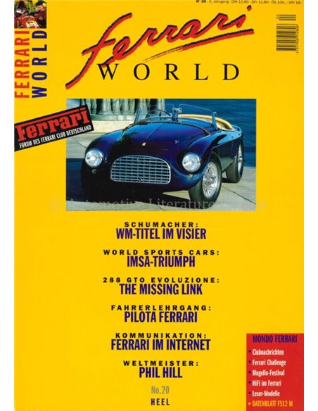 1996 FERRARI WORLD MAGAZINE 20 DUITS