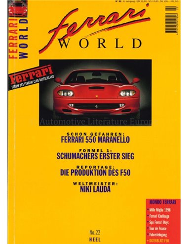 1996 FERRARI WORLD MAGAZINE 22 DUITS
