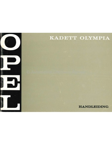 1970 OPEL KADETT OWNERS MANUAL DUTCH