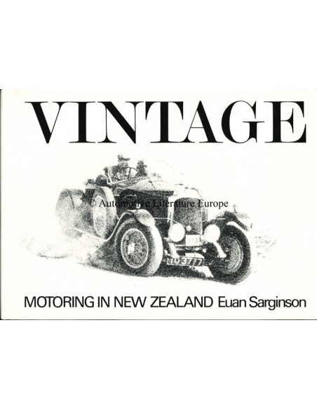 1972 VINTAGE MOTORING IN NEW ZEALAND - EUAN SARGINSON - BOOK