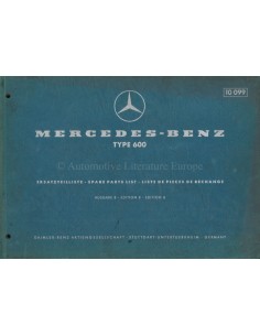 1965 MERCEDES BENZ 600 ONDERDELENLIJST DUITS ENGELS FRANS