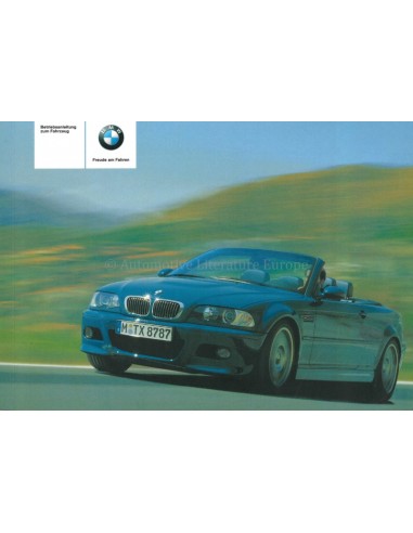 2005 BMW M3 CABRIO INSTRUCTIEBOEKJE DUITS