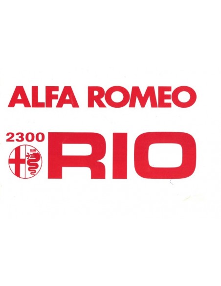 1979 ALFA ROMEO RIO 2300 BROCHURE DUTCH