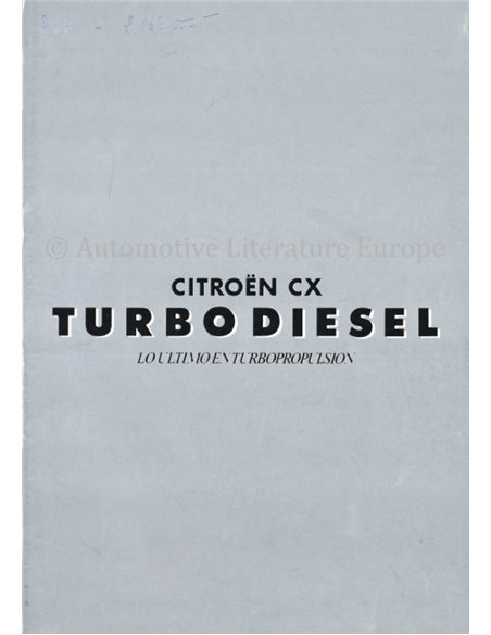 1983 CITROËN CX TURBODIESEL BROCHURE SPAANS