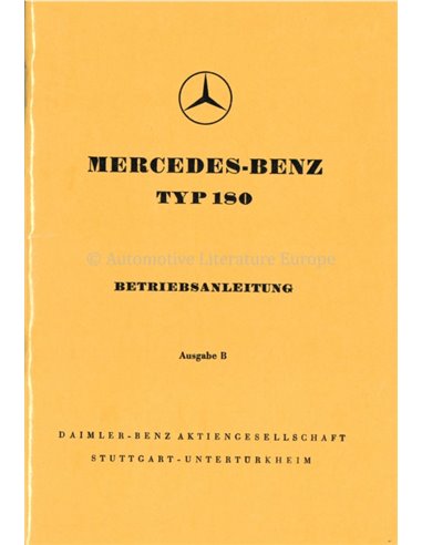 1954 MERCEDES BENZ TYP 180 OWNERS MANUAL GERMAN