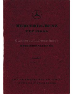 1952 MERCEDES BENZ TYP 170 SB BETRIEBSANLEITUNG DEUTSCH