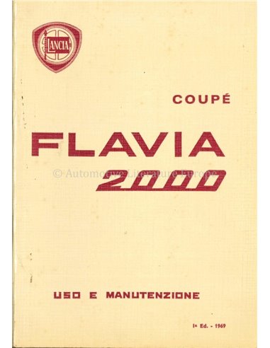 1969 LANCIA FLAVIA 2000 OWNER'S MANUAL ITALIAN