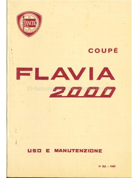 1969 LANCIA FLAVIA 2000 COUPE BETRIEBSANLEITUNG ITALIENISCH