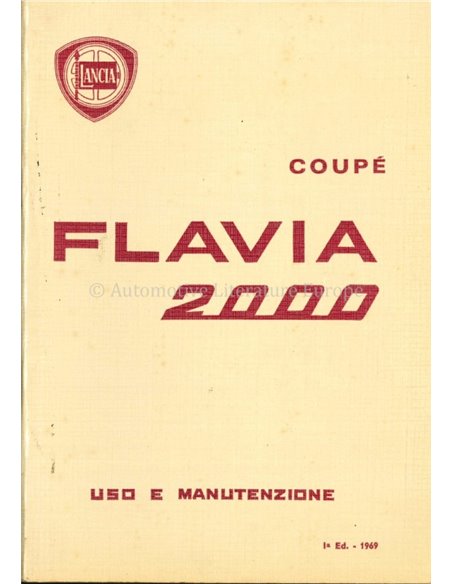 1969 LANCIA FLAVIA 2000 OWNER'S MANUAL ITALIAN