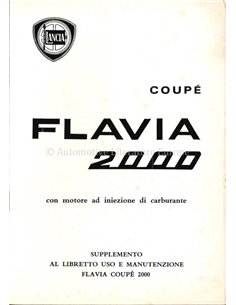 1969 LANCIA FLAVIA 2000 OWNER'S MANUAL ITALIAN 2