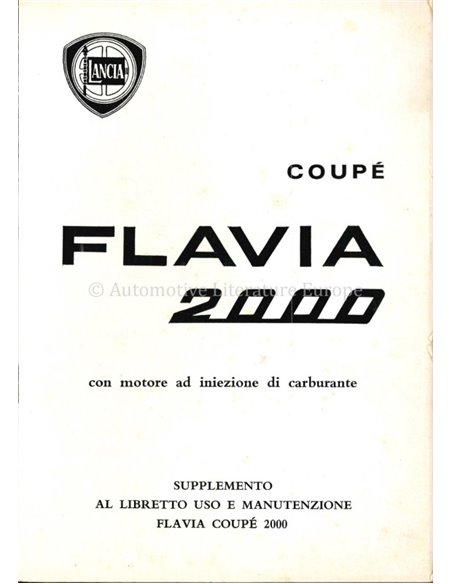 1969 LANCIA FLAVIA 2000 INSTRUCTIEBOEKJE ITALIAANS