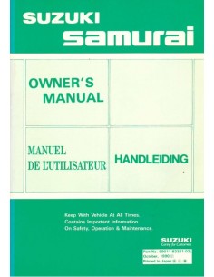 1990 SUZUKI SAMURAI INSTRUCTIEBOEKJE NEDERLANDS ENGELS FRANS