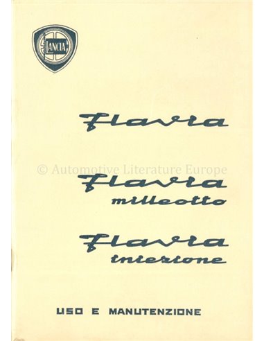 1967 LANCIA FLAVIA INSTRUCTIEBOEKJE ITALIAANS