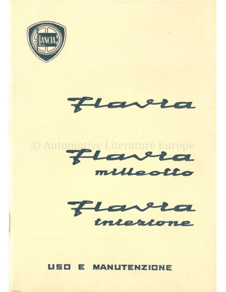 1967 LANCIA FLAVIA BETRIEBSANLEITUNG ITALIENISCH