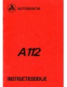 1980 AUTOBIANCHI A112 INSTRUCTIEBOEKJE NEDERLANDS